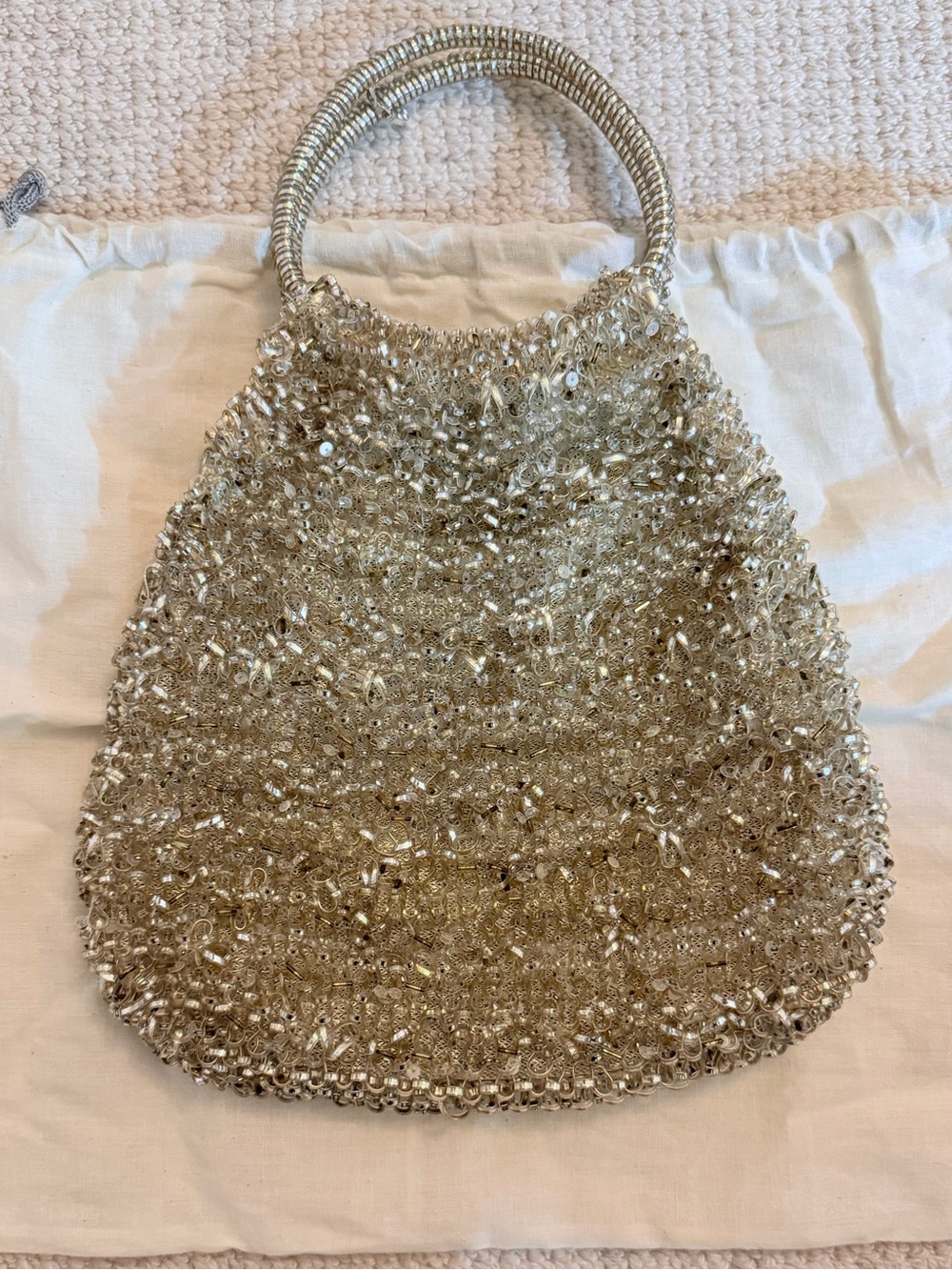 100% Authentic 2007 Anteprima Beaded Evening Wristlet in Shimmering Silver